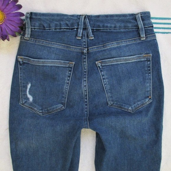 Good American Jeans Size 4/27 Skinny Distressed Denim Good Legs - Picture 5 of 11